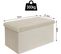 Tabouret Pouf De Rangement En Velours-coffre Repose-pied Pliable 76x37-5x38cm-crème