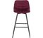 4x Tabouret De Bar Chaise De Bar  En Velours Avec Pieds Et Repose-pieds En Métal Bordeaux