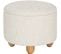 Pouf De Rangement Avec Pieds En Pin-tabouret Avec Couvercle-blanc Crème