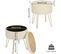 Pouf De Rangement Rond-tabouret Coiffeuse-siège En Molleton Polaire Avec Couvercle-beige