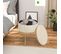 Pouf De Rangement Rond-tabouret Coiffeuse-siège En Molleton Polaire Avec Couvercle-beige