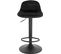 Lot De 2 Tabouret De Bar En Velours-tabouret De Comptoir Hauteur  62-83cm-pivotant À 360°-noir