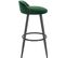 Tabouret De Bar En Velours-tabouret De Comptoir Avec Repose-pieds En Métal-vert Foncé-capacité 120kg