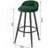 Tabouret De Bar En Velours-tabouret De Comptoir Avec Repose-pieds En Métal-vert Foncé-capacité 120kg