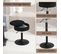 Lot De 2 Tabouret De Bar Bas En Velours Avec Espace De Rangement-Chaise De Bar Ronde-noir