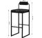 Lot De 2 Tabourets De Bar En Velours Et Métal-chaise Haute Bar-design Moderne-noir