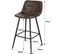 Lot De 2 Tabourets De Bar Avec Assise Rembourrée-chaise Haute Cuisine En Similicuir-brun