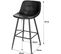 Lot De 2 Tabourets De Bar Avec Assise Rembourrée-chaise Haute Cuisine En Similicuir-noir