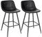 Lot De 2 Tabourets De Bar Avec Assise Rembourrée-chaise Haute Cuisine En Similicuir-noir