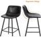 Lot De 2 Tabourets De Bar Avec Assise Rembourrée-chaise Haute Cuisine En Similicuir-noir