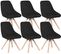6x Chaises Pivotantes De Salle À Manger-chaise De Cuisine En Velours-pieds En Bois Massif-noir