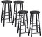 Lot De 4 Tabourets De Bar.tabouret De Bistrot.chaise Stable+durable.surface D'assise En Mdf.noir