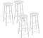 Lot De 4 Tabourets De Bar.tabouret De Bistrot.chaise Stable+durable.surface D'assise En Mdf.blanc