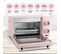 Mini Four 10l-Petit Four 650w-100-230℃-Minuterie 0-60 Min Avec Plaque De Cuisson-Grille-Rose