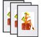 Lot De 3 Cadre Photo En Plastique ,30x45cm Noir