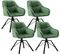 Lot De 4 Chaises Salle à Manger,chaises Cuisine,scandinave,rembourrée En Velours,vert Foncé