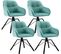 Lot De 4 Chaises Salle à Manger,chaises Cuisine,scandinave,rembourrée En Velours,vert Turc