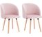 2x Chaise De Salle à Manger,chaise De Cuisine Rembourrée Assise En Velours,rose