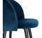 4x Chaises De Salle à Manger,chaise De Cuisine Rembourrée En Velours,pieds En Bois Massif,bleu