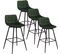 4x Tabourets De Bar Avec Repose-pieds-tabourets Pour Bar-bistro-en Velours + Métal-vert Foncé