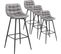 4x Tabouret De Bar Chaise De Bar En Velours Avec Pieds Et Repose-pieds En Métal Gris Clair