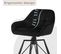 Lot De 2 Tabouret Bar En Velours,chaise De Bar Avec Dossier+repose-pieds,pivotant à 360°,noir