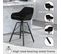 Lot De 4 Tabouret Bar En Velours,chaise De Bar Avec Dossier+repose-pieds,pivotant à 360°,noir