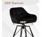 Lot De 4 Tabouret Bar En Velours,chaise De Bar Avec Dossier+repose-pieds,pivotant à 360°,noir