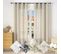 1 Pièce Rideau De Noël Translucide En Effet Lin,décoration De Fenêtre Avec Fronces,135x175cm,sable