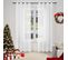 2 Pièce Rideau De Noël En Lin Souple Translucide,voilage De Fenêtre Avec Oeillets,135x225cm,blanc