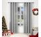 2 Pièce Rideau De Noël Translucide En Effet Lin,décoration De Fenêtre Avec Fronces,135x225cm,gris