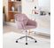 Chaise Bureau En Velours,fauteuil De Bureau Ergonomique,pivotante,hauteur Réglable,rose+argenté