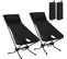 2xchaise De Camping Pliable+ultra-légère,chaise Alu Portable Avec Sac De Transport,dossier Hautnoir