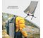 2xchaise De Camping Pliable+ultra-légère,chaise Alu Portable Avec Sac De Transport,dossier Hautgris