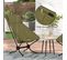 4xchaise Pliante Camping,chaise De Plage,siège De Pêche,avec Dossier Haut,sac De Transport,vert