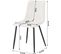 Lot De 4 Chaises De Salle à Manger Rembourrée En Velours,4 Pieds En Métal,crème