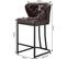 Lot De 6 Tabourets Bar,chaise Cuisine En Faux Cuir Ciré,avec Dossier+repose-pieds,marron Foncé