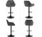 Lot De 4 Tabouret Bar Haute,chaise Cuisine Pivotante,hauteur Réglable,en Velours,gris Foncé