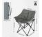 2xchaise Camping,fauteuil Pliant,avec Sac De Transport,tissu En Daim Synthétique+oxford,gris Foncé