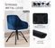 Lot De 2 Chaise Pivotante à 360°,chaise Salle à Manger Rembourrée,scandinave,en Velours,bleu