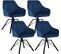 Lot De 4 Chaise Pivotante à 360°,chaise Salle à Manger Rembourrée,scandinave,en Velours,bleu