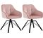 Lot De 2 Chaise Pivotante à 360°,chaise Salle à Manger Rembourrée,scandinave,en Velours,rose