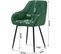 Lot De 2 Chaise De Salle à Manger,chaise De Cuisine Rembourrée En Velours,pieds En Métal,vert Foncé