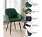 Lot De 6 Chaise De Salle à Manger,chaise De Cuisine Rembourrée En Velours,pieds En Métal,vert Foncé