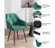 Lot De 4 Chaise De Salle à Manger,chaise De Cuisine Rembourrée En Velours,pieds En Métal,vert Turc