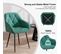 Lot De 6 Chaise De Salle à Manger,chaise De Cuisine Rembourrée En Velours,pieds En Métal,vert Turc