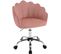 Chaise Bureau Pivotante,chaise Coiffeuse En Velours,avec Dossier En Pétale,hauteur Réglable,rose