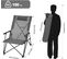 Chaise Camping Pliante,chaise De Plage,avec Dossier Haut Et Appui-tête,en Polyester,gris Foncé