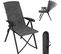Chaise Pliante Camping,chaise Longue Rembourré,avec Dossier Haut Réglable,cadre En Métal,gris Foncé