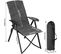 Lot De 2 Chaises Pliante Camping,chaises Longue Rembourré,avec Dossier Haut Réglable,gris Foncé